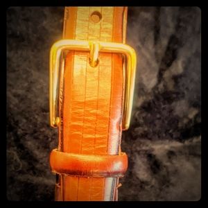 HAND STAINED ITALIAN KIPSKIN BELT - BROWN